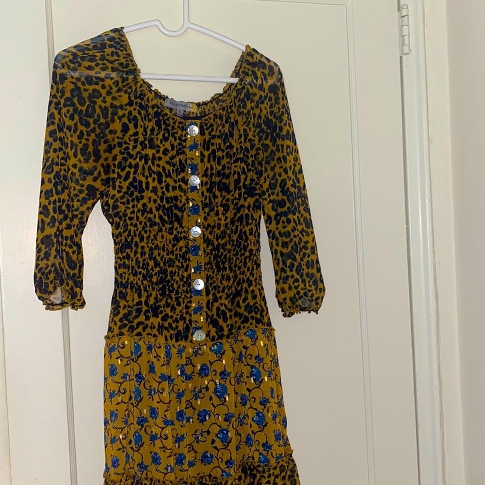 Gold/brownish long sleeve maxi dress size: S